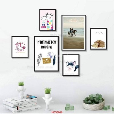 Download file gốc File tranh treo bộ 6 tấm bắc âu HD50068 (in lụa) tranh 3D