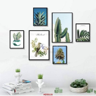 File in lụa File tranh treo bộ 6 tấm bắc âu HD50110 (hoa văn) File tranh treo bộ 6 tấm bắc âu HD50110