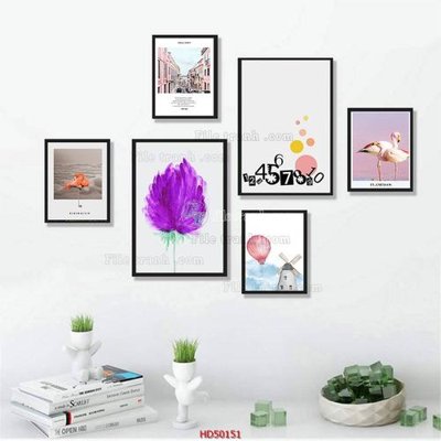 Download file ảnh gốc File tranh treo bộ 6 tấm bắc âu HD50151 để in ấn