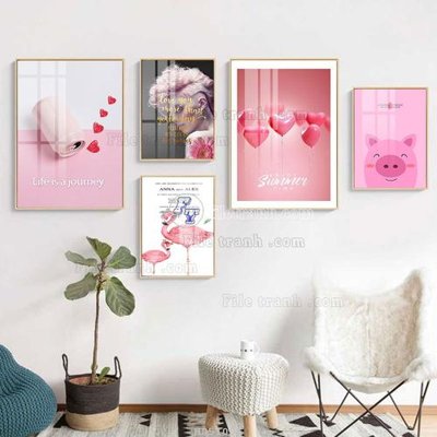 Tải file File tranh bộ 5 tấm hiện đại HD51005 (gốc) chủ đề tôn giáo