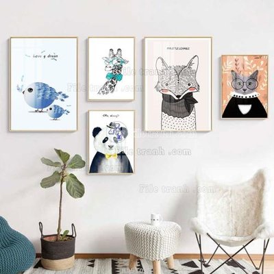 File gốc in ấn File tranh bộ 5 tấm hiện đại HD51008 (sẵn sàng tải về)