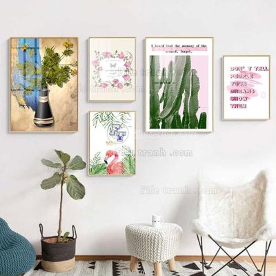 File tranh File tranh bộ 5 tấm hiện đại HD51010 (gốc) in film