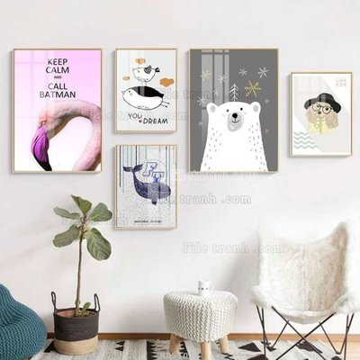 File ảnh File tranh bộ 5 tấm hiện đại HD51018 (gốc) in biển hiệu