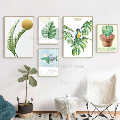 File in trần File tranh bộ 5 tấm hiện đại HD51020 (bản gốc) trời sao