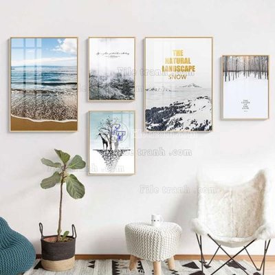 Tải file File tranh bộ 5 tấm hiện đại HD51038 (gốc) làm tranh trang trí