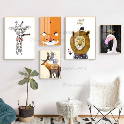 Tải file gốc File tranh bộ 5 tấm hiện đại HD51054 (in khổ lớn) không vỡ