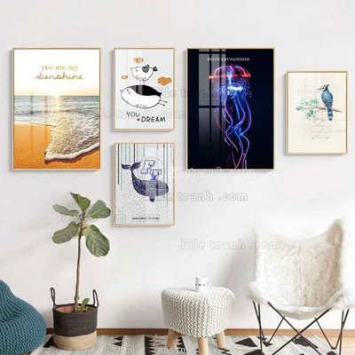 Mua file gốc File tranh bộ 5 tấm hiện đại HD51060 (in ấn) tại Filetranh.com