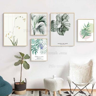 Tải file File tranh bộ 5 tấm hiện đại HD51085 (gốc) làm file thiết kế