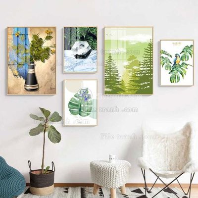Download file File tranh bộ 5 tấm hiện đại HD51112 (chất lượng in ấn)