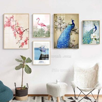 Tải file File tranh bộ 5 tấm hiện đại HD51120 (gốc) chủ đề tâm linh