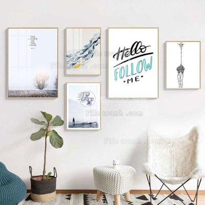 Mua file ảnh gốc File tranh bộ 5 tấm hiện đại HD51124 (chất lượng cao)