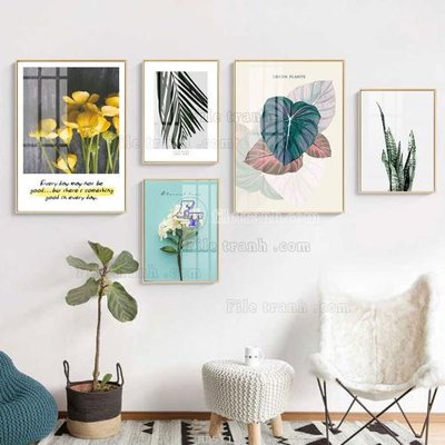 File gốc File tranh bộ 5 tấm hiện đại HD51125 (bản quyền) cho in ấn