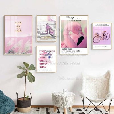 File tranh File tranh bộ 5 tấm hiện đại HD51126 (gốc) chủ đề trẻ em