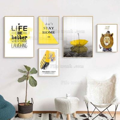 File tranh File tranh bộ 5 tấm hiện đại HD51129 (ảnh gốc) in trần xuyên sáng