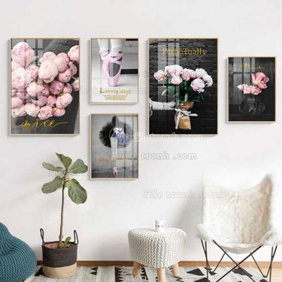 File PSD File tranh bộ 5 tấm hiện đại HD51167 (chất lượng in ấn)