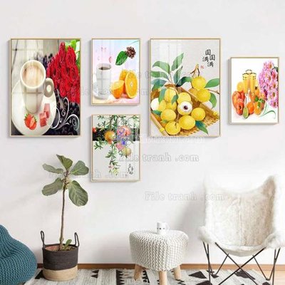 File gốc File tranh bộ 5 tấm hiện đại HD51171 (trang trí) phòng trẻ em