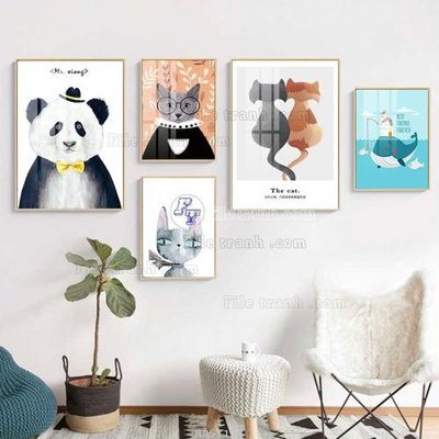 File in trần File tranh bộ 5 tấm hiện đại HD51184 (bản gốc) 5D