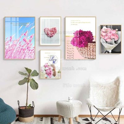 Chi tiết file gốc File tranh bộ 5 tấm hiện đại HD51203 (cho in tráng gương)