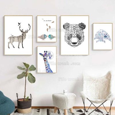 Tải file tranh File tranh bộ 5 tấm hiện đại HD51216 (gốc) tại Filetranh.com