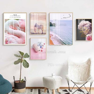 Tải file gốc File tranh bộ 5 tấm hiện đại HD51224 (in khổ lớn) không mờ
