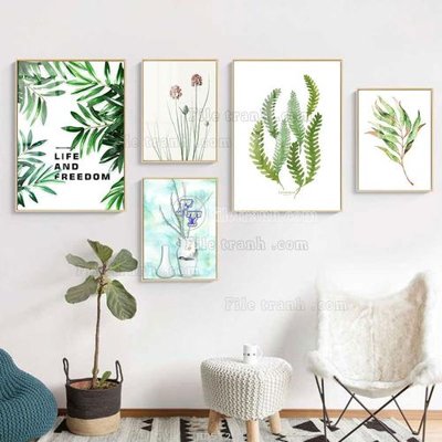 File gốc File tranh bộ 5 tấm hiện đại HD51241 (phong cách) cổ điển