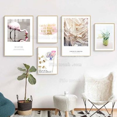 Mua file ảnh gốc File tranh bộ 5 tấm hiện đại HD51243 (chất lượng cao)