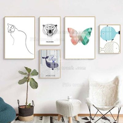 File tranh File tranh bộ 5 tấm hiện đại HD51281 (ảnh gốc) độ nét vượt trội