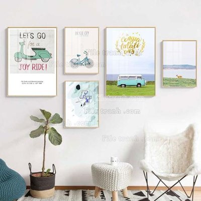 File tranh File tranh bộ 5 tấm hiện đại HD51293 (gốc) chủ đề tĩnh vật