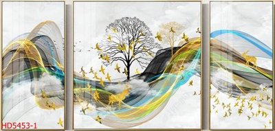 File in trần File tranh bộ hiện đại HD5453 (bản gốc 3D) sống động