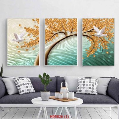 Download file gốc File tranh bộ hiện đại HD5826 (in lụa) tranh 3D