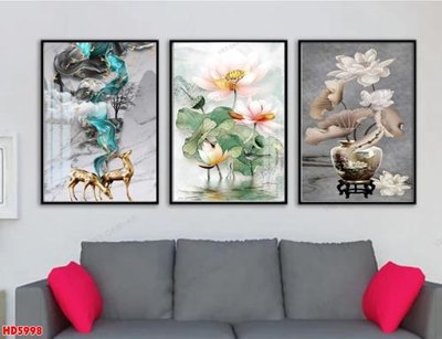 Tải file File tranh bộ hiện đại HD5998 (ảnh gốc) in gạch 3D