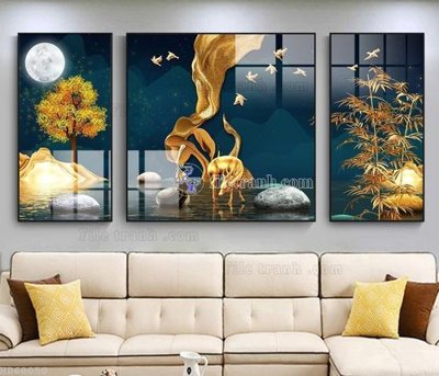 File tranh gốc File bộ tranh treo hiện đại HD60050 chủ đề hiện đại