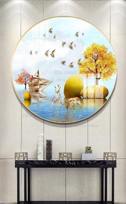 File tranh File bộ tranh treo hiện đại HD60054 (bản gốc) in lụa 5D