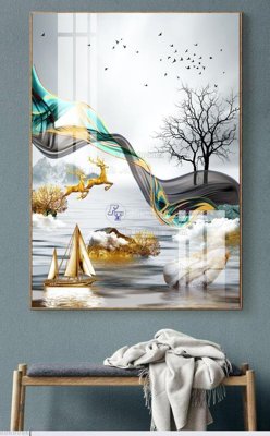 File tranh File bộ tranh treo hiện đại HD60086 (gốc) phong cách tối giản