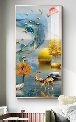 File gốc File bộ tranh treo hiện đại HD60099 (in lụa) tranh thuận buồm