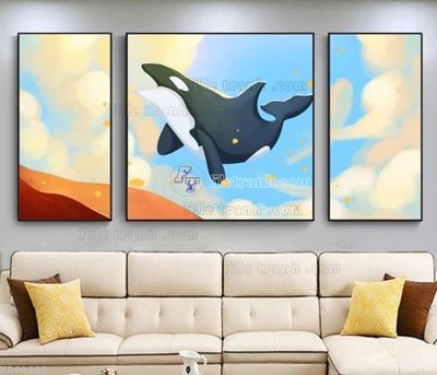 File gốc File bộ tranh treo hiện đại HD60203 (in tráng gương) ốp tường