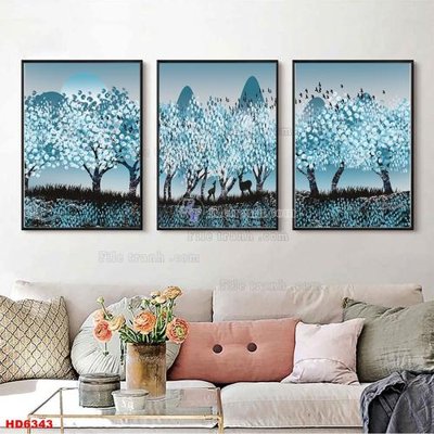 File gốc File tranh bộ hiện đại HD6343 (ảnh chi tiết) để in ấn