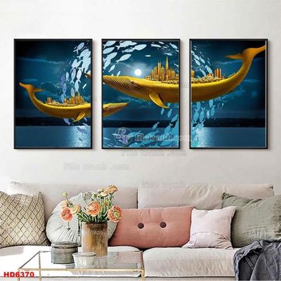 File tranh ảnh gốc File tranh bộ hiện đại HD6370 dùng cho in khổ lớn