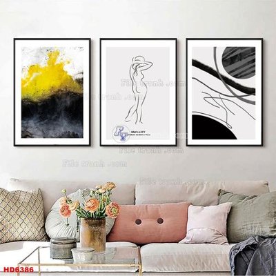 Tải file gốc File tranh bộ hiện đại HD6386 (bản PSD) còn layer