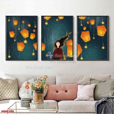 File gốc File tranh bộ hiện đại HD6398 (ảnh chi tiết) để in trần