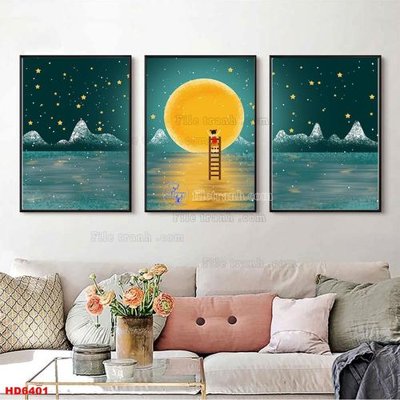 Download file gốc File tranh bộ hiện đại HD6401 (in mica) trong suốt