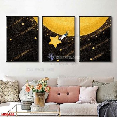 File PSD File tranh bộ hiện đại HD6406 (chất lượng in ấn)