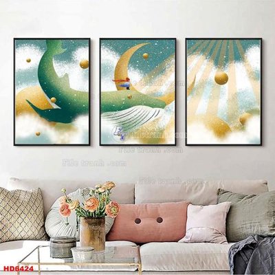 File tranh in mica File tranh bộ hiện đại HD6424 (độ phân giải cao)