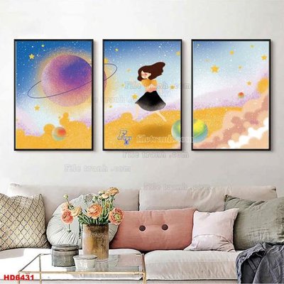 File gốc in mica File tranh bộ hiện đại HD6431 chất lượng