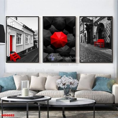 File gốc File tranh bộ hiện đại HD6682 (in tráng gương) sang trọng