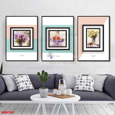 File tranh File tranh bộ hiện đại HD6763 (gốc) in vải canvas