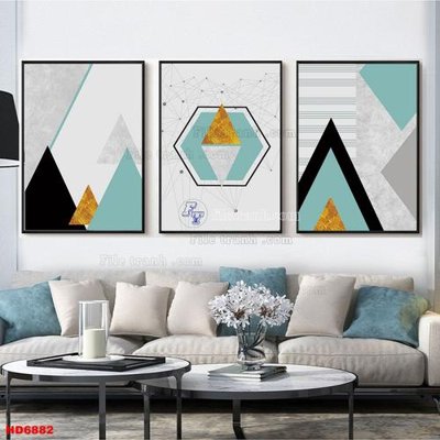 Ảnh gốc File tranh bộ hiện đại HD6882 (độ nét cao) in tráng gương