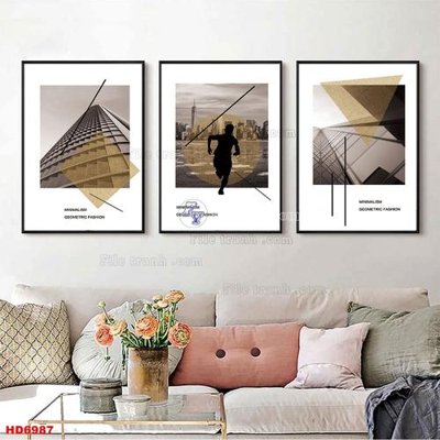File gốc File tranh bộ hiện đại HD6987 (trang trí) phòng ngủ