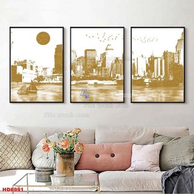 File PSD File tranh bộ hiện đại HD6991 (gốc) nhiều lớp (multi-layer)