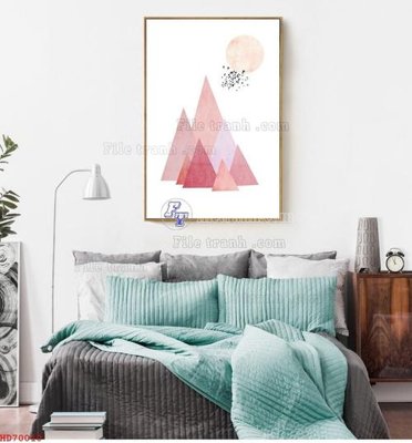 File tranh File bộ tranh treo hiện đại HD70010 (bản gốc) in lụa dán tường